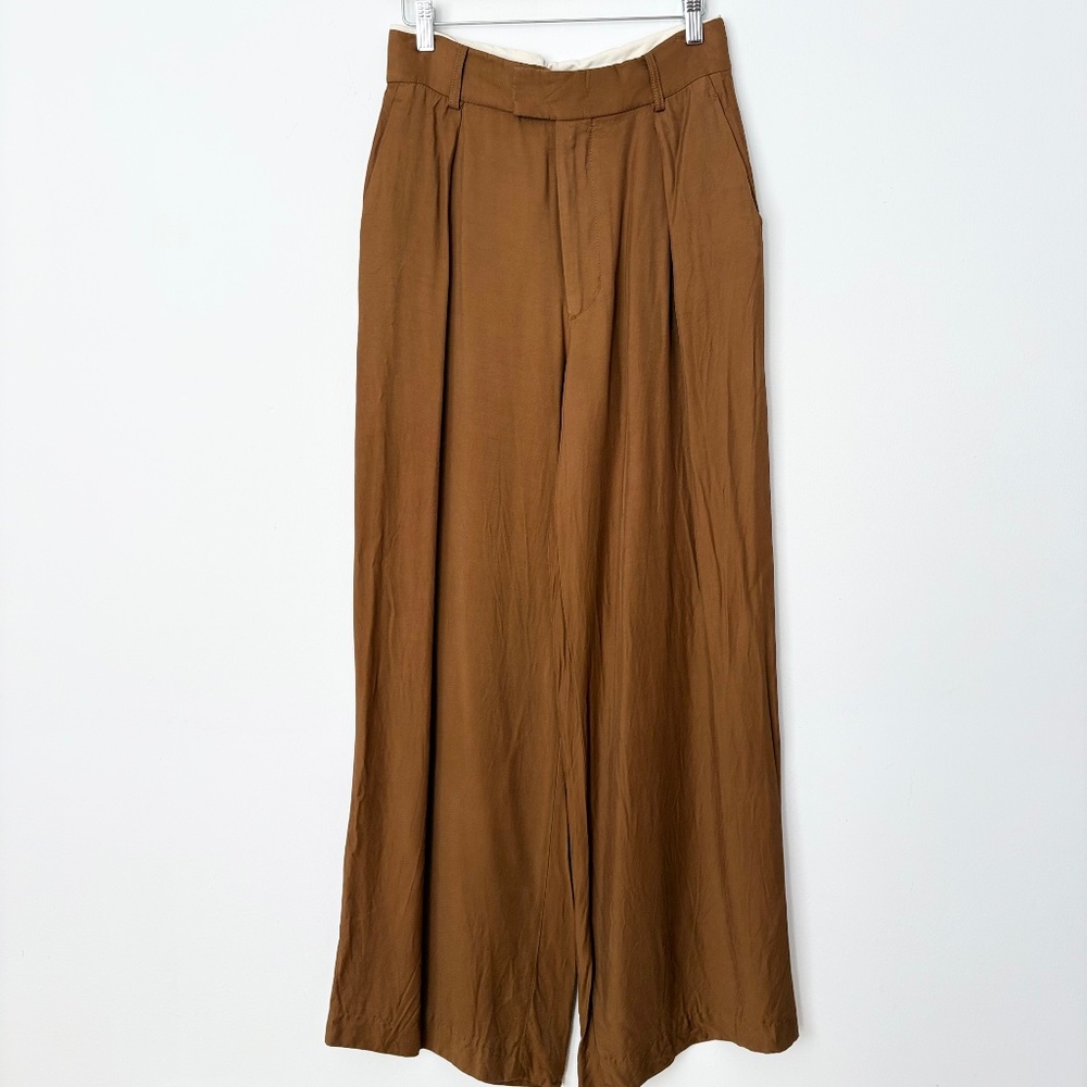 Zara contrast lining wide leg trousers - Picture 2 of 5
